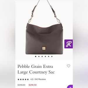 Dooney & Bourke pebble leather extra large Courtney Sac. Elephant color. NWT.